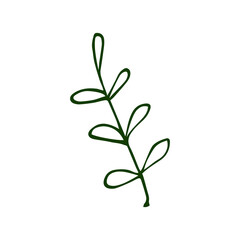 Naklejka premium The leaf of the plant is in the form of a squiggle in the style of a doodle. Autumn leaf