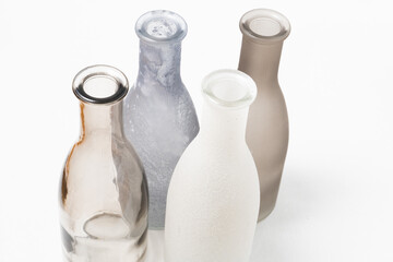 vases for flowers of gray shades on a white background
