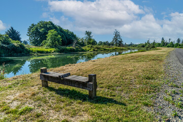 River along the river front trail in Langus Park Washington