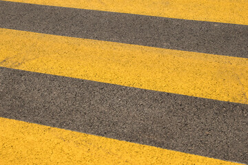 yellow lines on asphalt