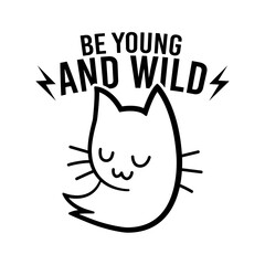 little cute cat vector