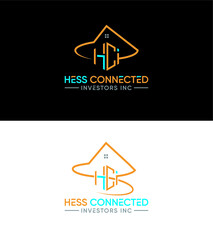 Hess Connected Investors inc creative modern vector logo template