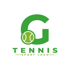 Letter G with Tennis Logo Design. Vector Design Template Elements for Sport Team or Corporate Identity.