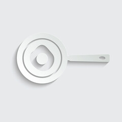 paper omelet icon. egg icon vector