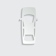 paper car icon. vehicle automobile sign vector 
