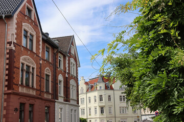 Historische Fassaden im Altbauviertel im Bielefelder Westen, Bielefeld, NRW, Deutschland