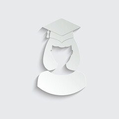 woman in graduation cap flat vector   education flat  icon