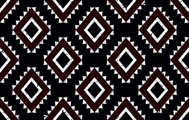 Ikat ethnic seamless pattern design. Aztec fabric carpet mandala ornament boho chevron textile decoration wallpaper. Tribal traditional embroidery patterns vector illustrations background.