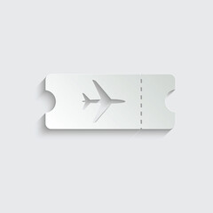 paper ticket icon vector. plane ticket sign