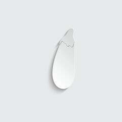 paper eggplant icon - vector vegetable
