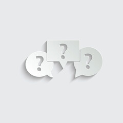paper Question icon.  Help icon. Vector icon for website design, app. 