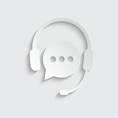 paper online support, call operator icon