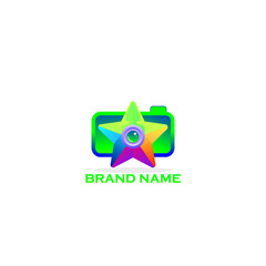 photo logo and star combination with colorful