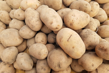 close up of a pile of potatoes