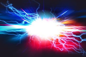 Abstract science backgrounds of Electric storm on motion speed effect