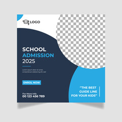 School Admission Social Media Post, Education Social Media Post Template