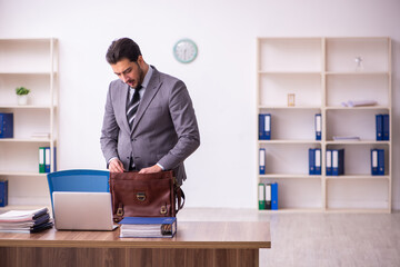 Young businessman employee working in the office