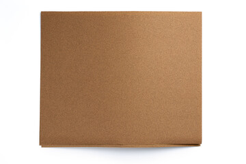 top view of sandpaper on white background