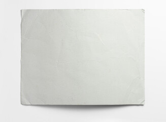 top view of old paper on white backgeound with cliping path