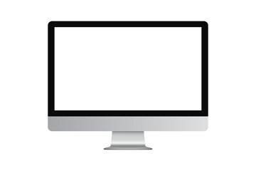 Realistic computer monitor isolated background. Vector mockup. Vector illustration.