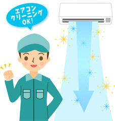 エアコン　クリーニング　男性