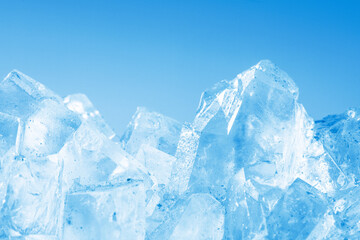 pieces of the iceberg or ice mountain on blue background