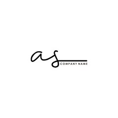 AS Initial handwriting logo