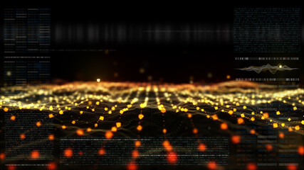 Futuristic HUD big data digital motion abstract new cyber technology.