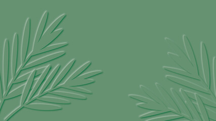 Fototapeta na wymiar Summer green background with paper leaf. Vector illustration.