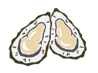 牡蠣　レトロなベクターイラスト