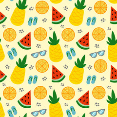 summer theme seamless pattern background