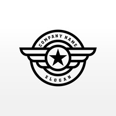 Letter Wing star Emblem Logo