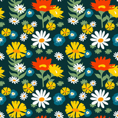 vintage flower pattern seamless background