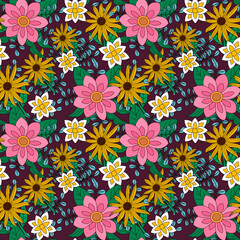 vintage flower seamless pattern background