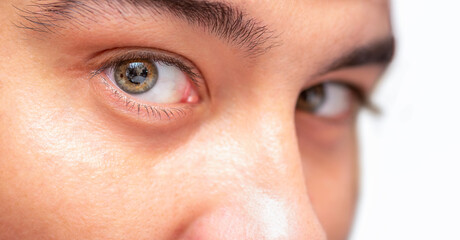 Male eyes close-up isolated