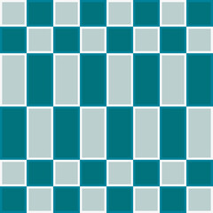Turquoise checker ornament. Vector checker tiles.