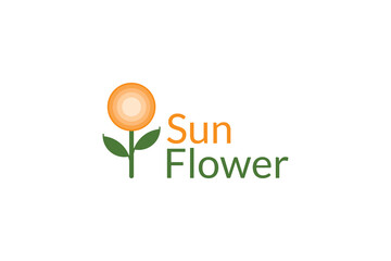 sunflower vector logo design. suitable for businesses related to food products or sunflower oil or solar power.