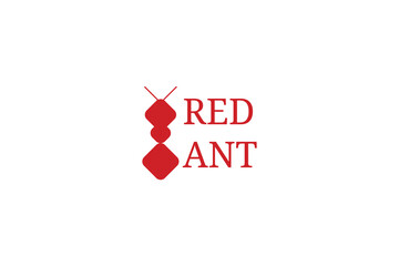 red ant simple and unique logo design.
