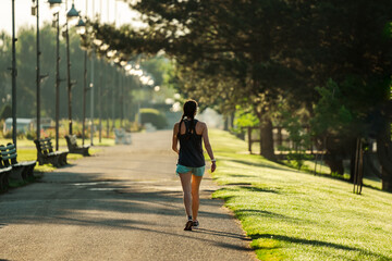 person walking in the park
