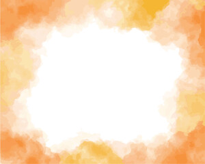 水彩風の暖色抽象フレーム（ベクター）