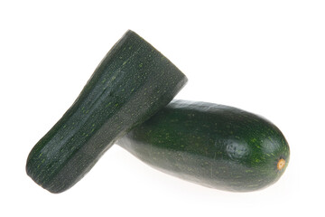 Fresh zucchini on a white background