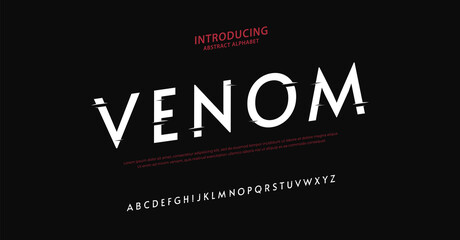 Elegant horror alphabet font. Typography urban style fonts for film production, cover, poster, flyer, banner, movie logo design
