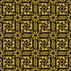 Golden Mandala pattern. Gold  geometric greek vector seamless pattern. Textured ornamental abstract background. Beautiful ornate design. Modern repeat surface backdrop. 