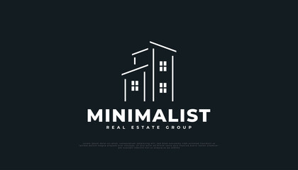 Minimalist Real Estate Logo Design. Construction, Architecture or Building Logo Design