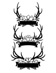 Beautiful vector of horn with flower and ribbon