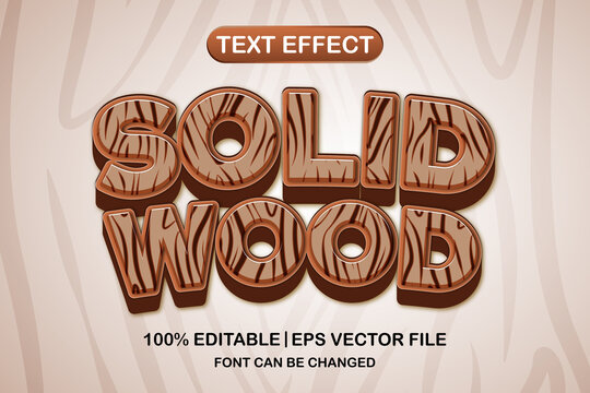 Solid Wood 3d Editable Text Effect