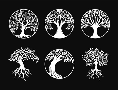 Set of tree of life decoration element