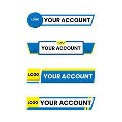 Set of social media lower third graphic template for broadcasting and news