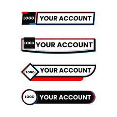 Set of social media lower third graphic template for broadcasting and news