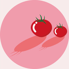 トマトのイラスト 有機野菜ベジタリアン Illustration of tomato organic vegetarian